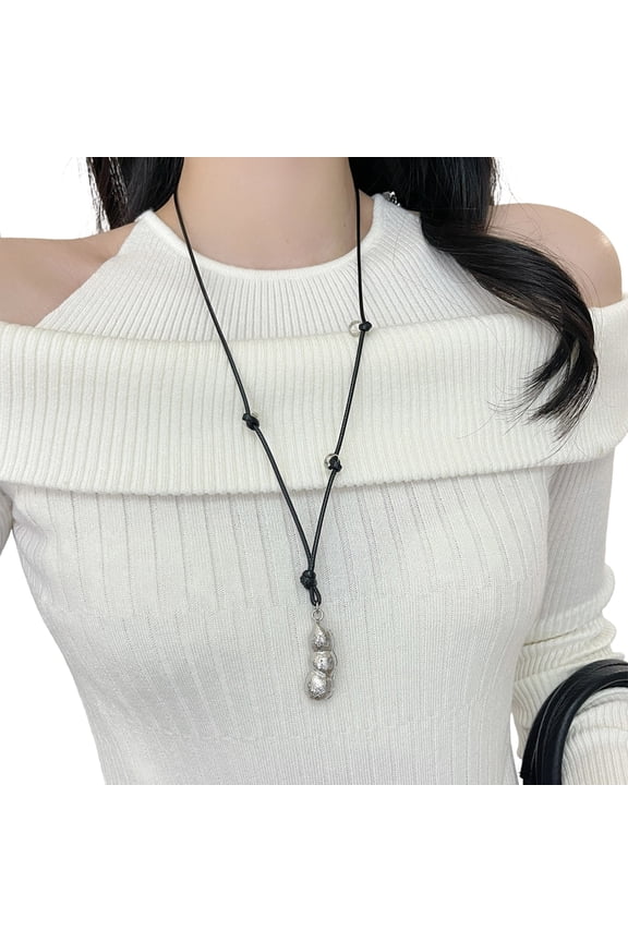 Elegant Peanut Charm Alloy Chain Necklace Adjustable Neckchain Alloy Jewelry For Casual And Formal Occasions