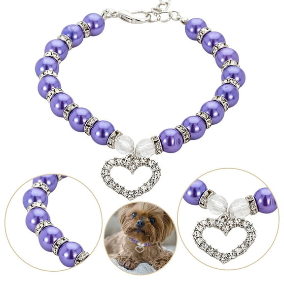 Elegant Pearl Adjustable Pet Collar for Dogs and Cats with Durable Chain Design