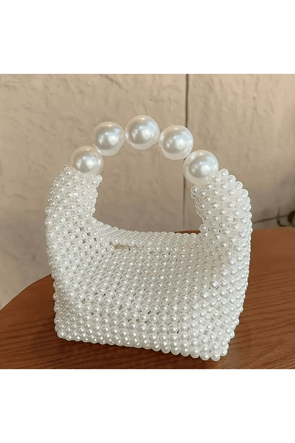 Elegant Pearl Beaded Clutch Bag for Women Perfect for Weddings and Occasions