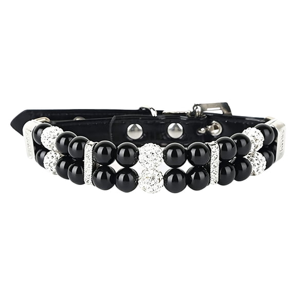 Elegant Pearl Collar Sparkling Cat Necklace, Pet Jewelry for Teacup Dogs Puppies Kittens Small Pets, Stylish Comfortable Collar for Photo Daily Wear Style A