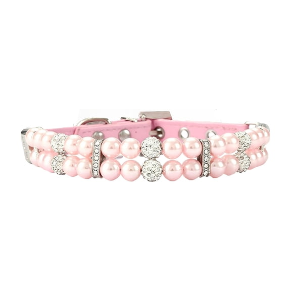 Elegant Pearl Collar and Sparkling Cat Necklace Jewelry for Teacup Puppies and Small with Elegant Design
