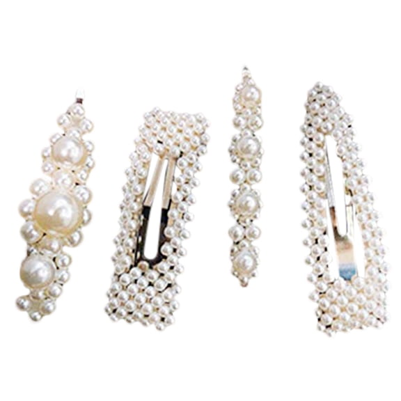 Elegant Pearl and Diamond Hair Clip for Women - Crystal Hairpin Barrette Comb Accessory for Wedding Party and Formal Events - Secure Non-Slip Grip for Fine Thick and Curly Hair