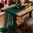thumbnail image 1 of Elegant Pearl Embellished Table Runner 75x300cm Lightweight Mesh for Weddings Parties Decor, 1 of 10