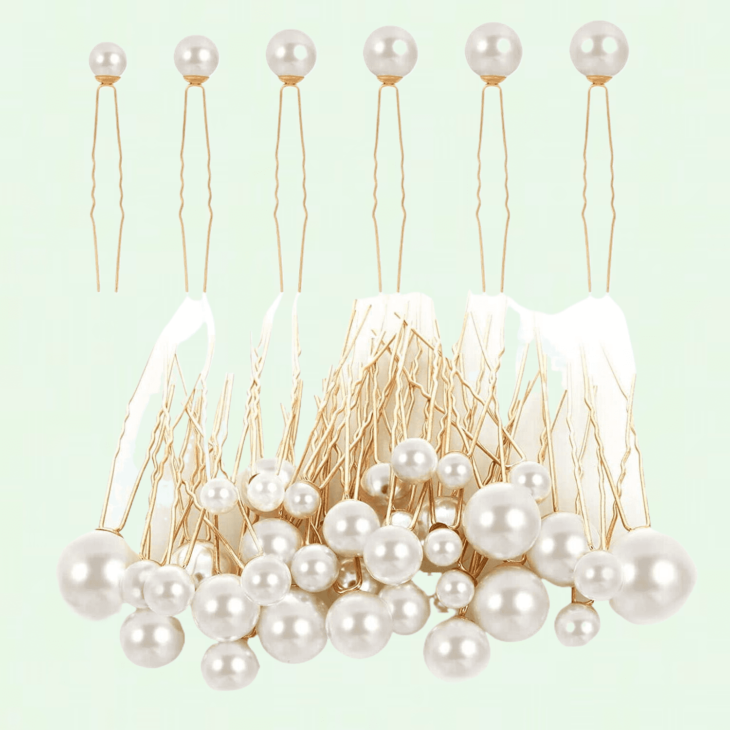 Elegant Pearl Hair Pins Set, 36Pcs Bridal Wedding Pearls for  display picture 1