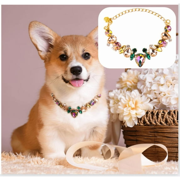 Elegant Pearl Necklace for Dogs - Stylish Dog Jewelry for New Puppy Owners & Senior Dogs, Adorable Pet Necklace for Every Occasion - Multicolor,M