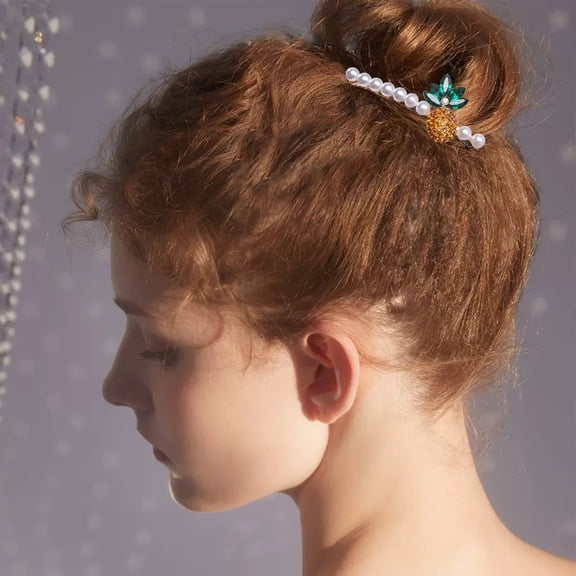 Elegant Pearl Pineapple Hair Clip Spring Grip Barrettes Floral Edge Design Headdress Accessory for Women Girls