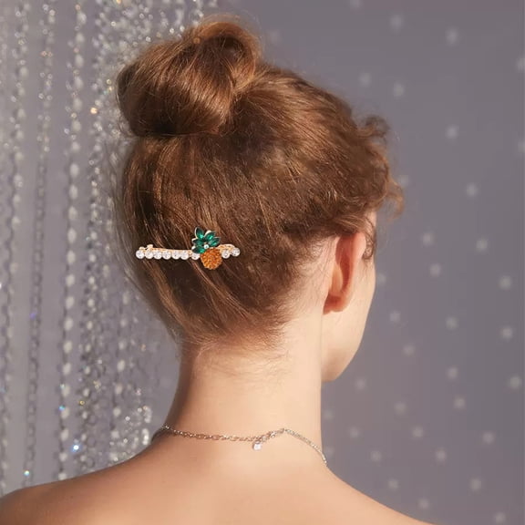 Elegant Pearl Pineapple Hair Clip Spring Grip Barrettes for Women Girls Fashion Hair Accessories Headdress Party Wear