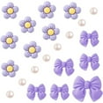 thumbnail image 1 of Elegant Pearl Resin Flower Shoe Charms for Girls and Women 24Pcs Decorative Accessories Birthday Party, 1 of 5
