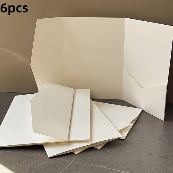Elegant Pearlescent Blank Foldable Invitations - Premium Glossy Card Stock for Weddings, Parties, and Special Occasions