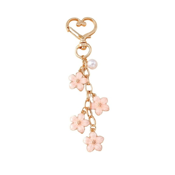 Elegant Pearls And Floral Blossom Handbag Bag Charm With Heart Clasp Bags Pendant Keyring Decors For Fashionable Women