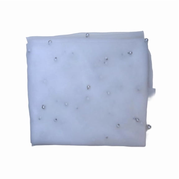 Elegant Pearls Beaded Sheer Tulle Table Runner For Wedding Banquet Hotel Decors