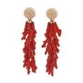 thumbnail image 1 of Elegant Pearls Embellished Coral Design Earrings Sturdy Resin Alloy Ear Dangle Accessories Perfect Gift, 1 of 9