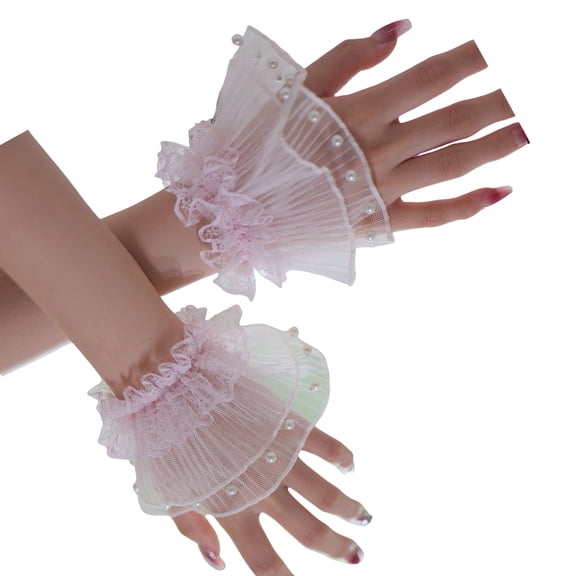 Elegant Pearls Lace Cuffs Sleeves Wrist Cuffs For Nails Art Photography And Fashion Decorative Sleeves Hand Accessories