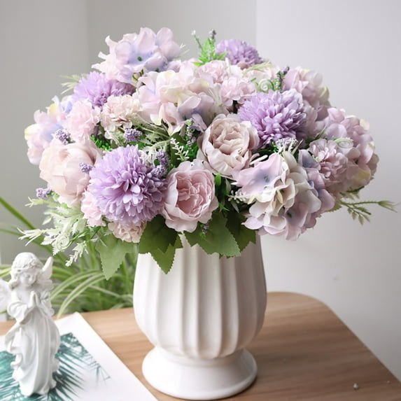 Elegant Peony and Hydrangea Bridal Bouquet Wedding Floral Arrangement for Home