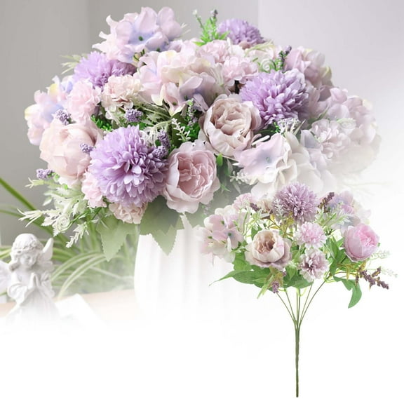 Elegant Peony and Hydrangea Bridal Bouquet Wedding Floral Arrangement for Home