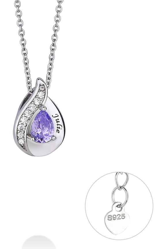 Elegant Personalized Sterling Silver Mother's Necklace: Custom Engraved with 1-5 Name & Birthstone - Unique Gift for Mom, Wife, Girlfriend - Show Your Love on Mother's Day, Anniversary, Christmas