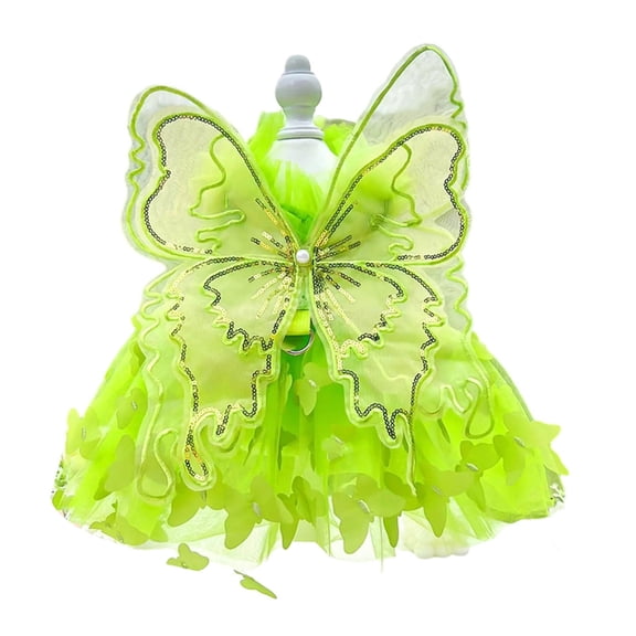 Elegant Pet Princess Dress for Small Dogs and Cats with Butterfly Ribbons Design Perfect for Wedding and Party Wear