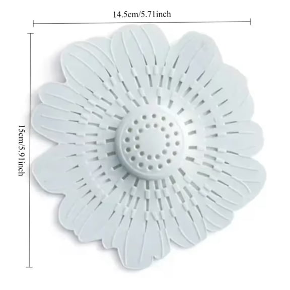 Elegant Petal Shaped Silicone Drain Cover - Leakproof Sink and Floor Drain for Shower and Bath, Non-Slip Grip in Pastel Colors