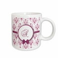 thumbnail image 1 of 3drose, Elegant Pink and Silver Heart Damask Monogram Letter S, 15oz Mug, 1 of 6