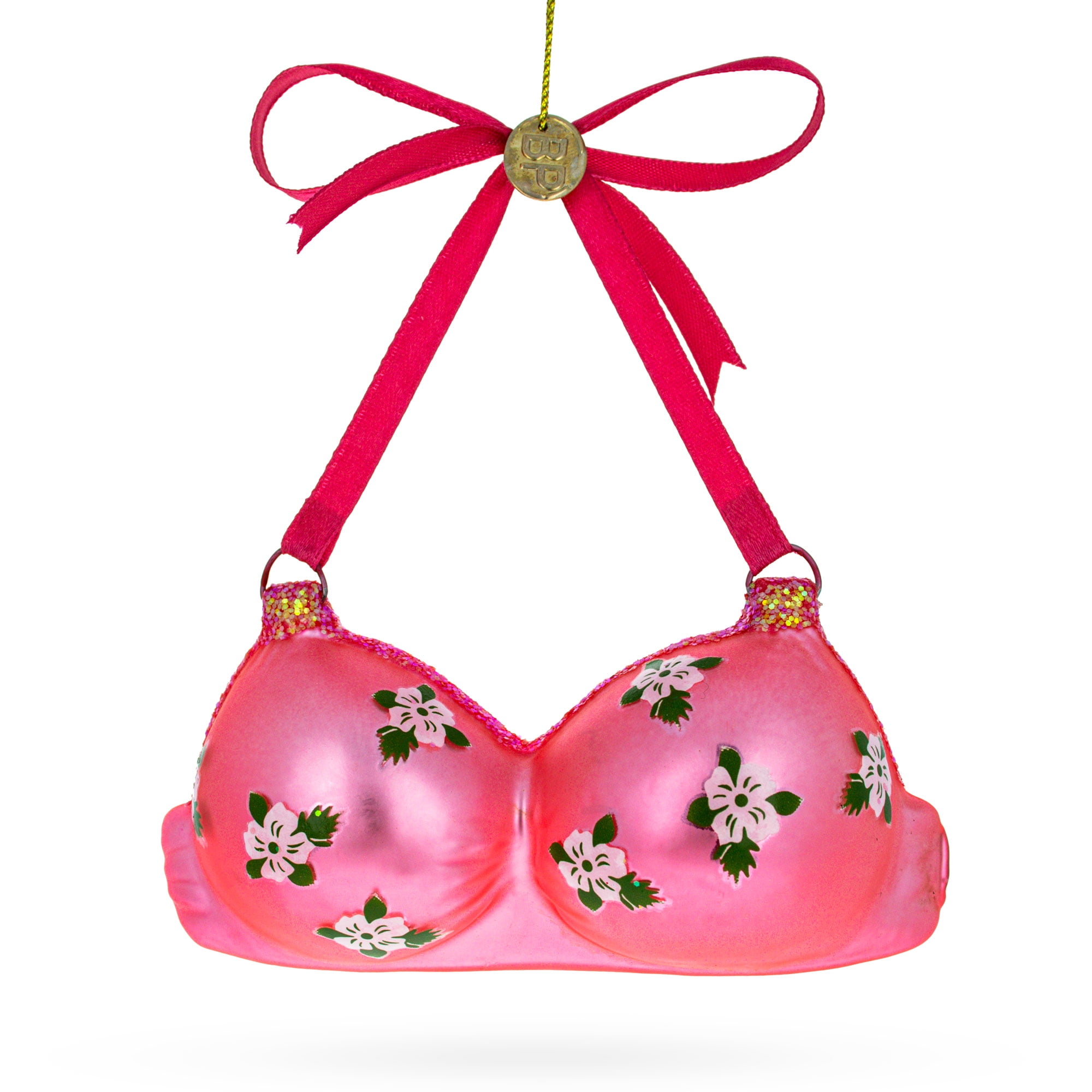 Elegant Pink Bra Blown Glass Christmas Ornament - Walmart.com