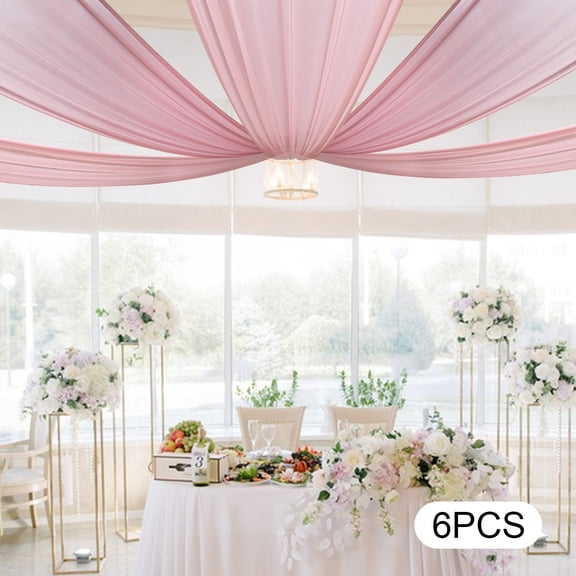 Elegant Pink Ceiling Drapes for Wedding, Party, and Ceremony Decoration