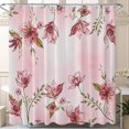thumbnail image 1 of Elegant Pink Floral Shower Curtain - Vintage Charm with Detailed Blossoms, 1 of 5