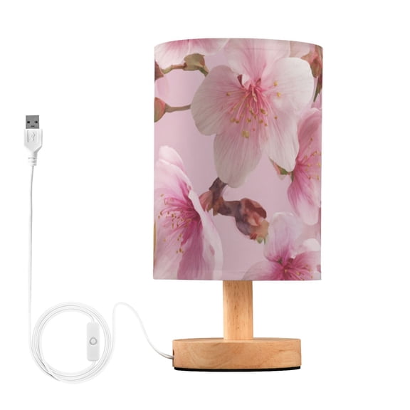 Elegant Pink Plum Blossom Table Lamp with USB Port LED Warm Light Lamp Night Light Home Decor