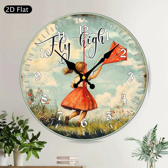 Elegant Pink Rhododendron Floral Round Wall Clock, Silent Botanical Home Decor Art