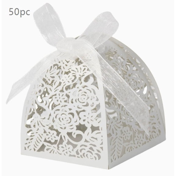 Elegant Pink Rose Laser Cut Wedding Candy Box - Perfect for Weddings, Valentine's Day & Special Events