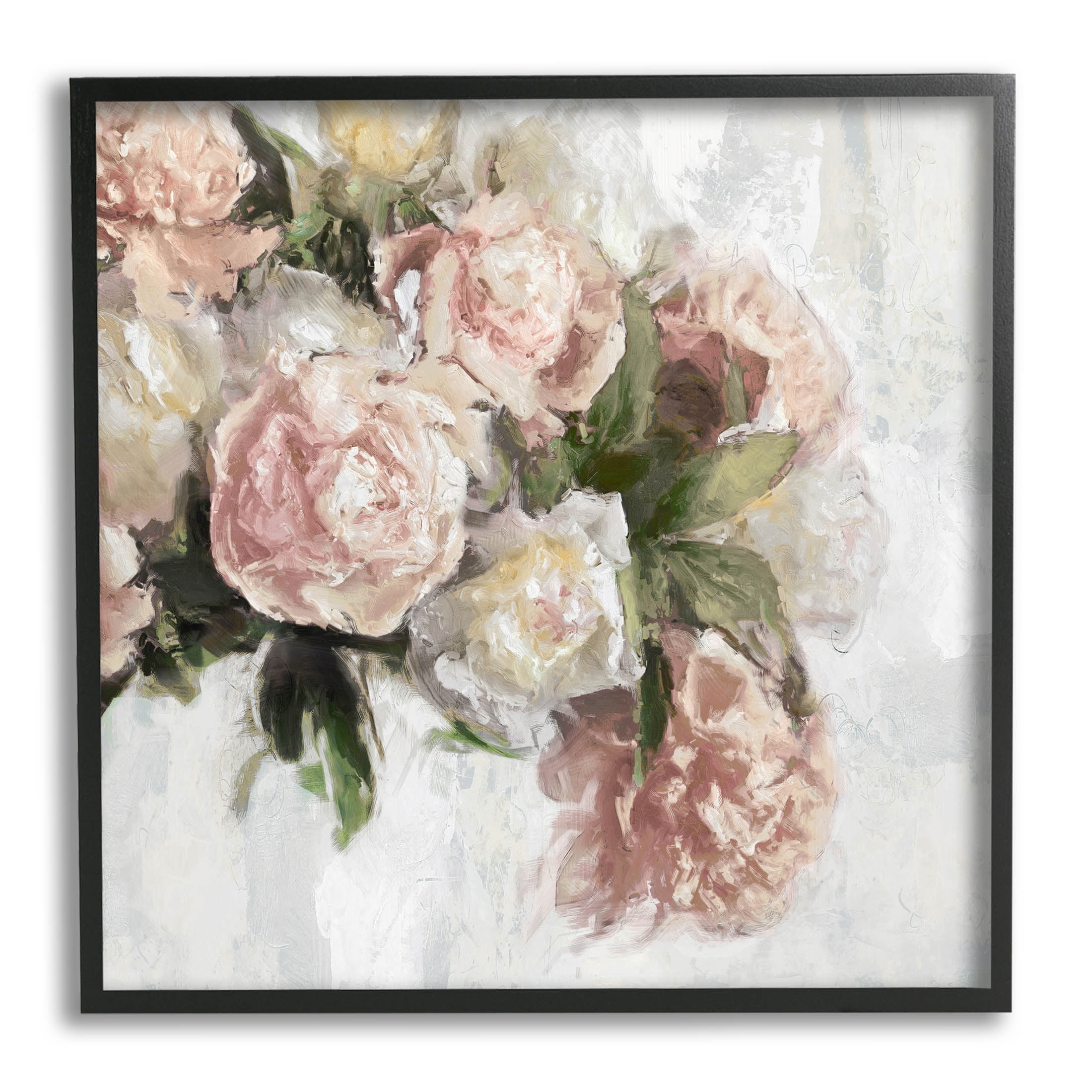 Elegant Pink Roses Arrangement Botanical & Floral Graphic Art Black Framed Art Print Wall Art