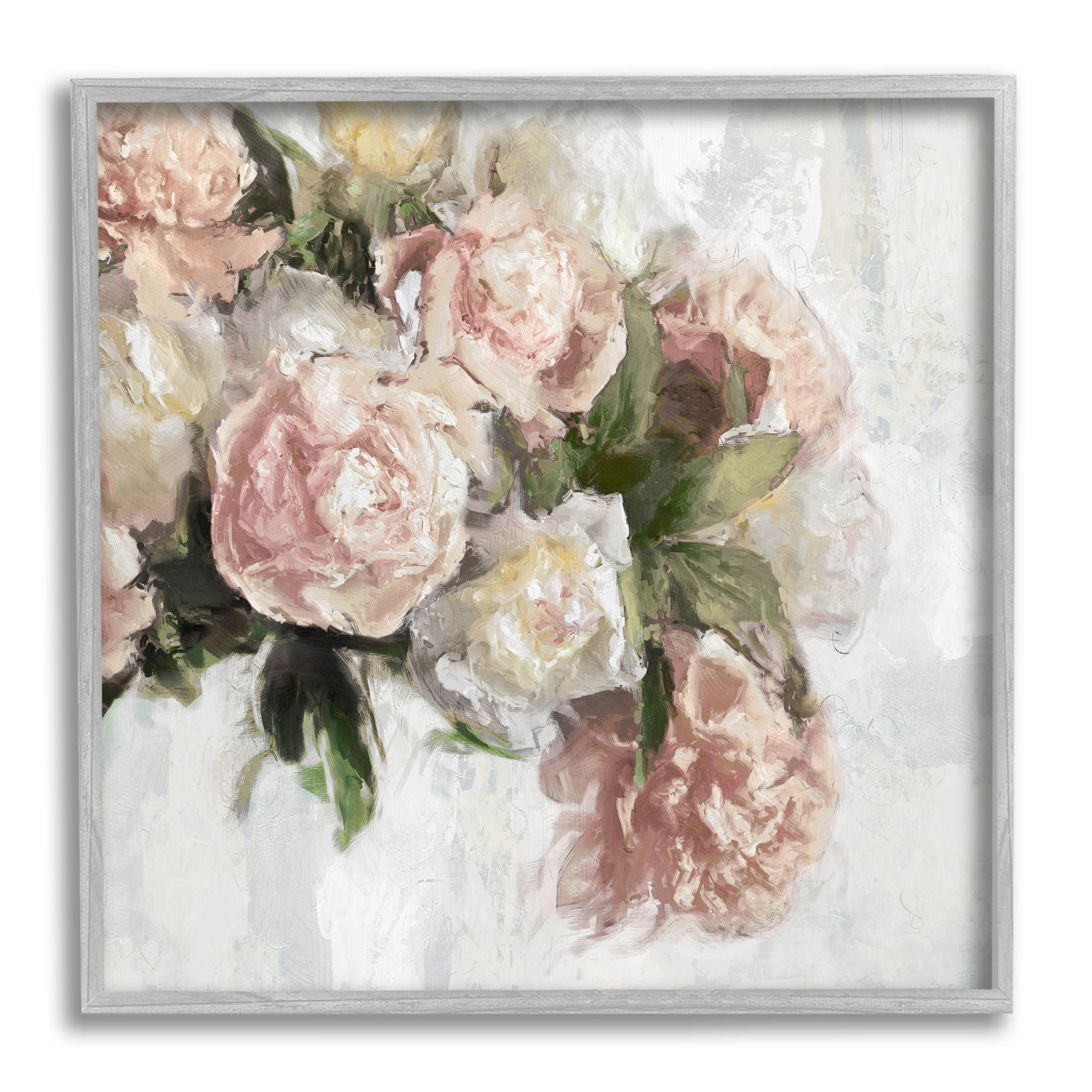 Elegant Pink Roses Arrangement Botanical & Floral Graphic Art Gray Framed Art Print Wall Art