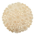 thumbnail image 1 of Elegant Placemats, Round Placemats for Dining Table Metallic Pressed Vinyl Table Mats Hollow Out Blooming Rose Place Mats for Banquet Wedding Accent Centerpiece, 1 of 5