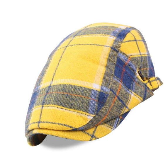 Elegant Plaided Cotton Berets Hat Breathable Cap Lightweight For Daily Wear And Travel Outdoor Activities