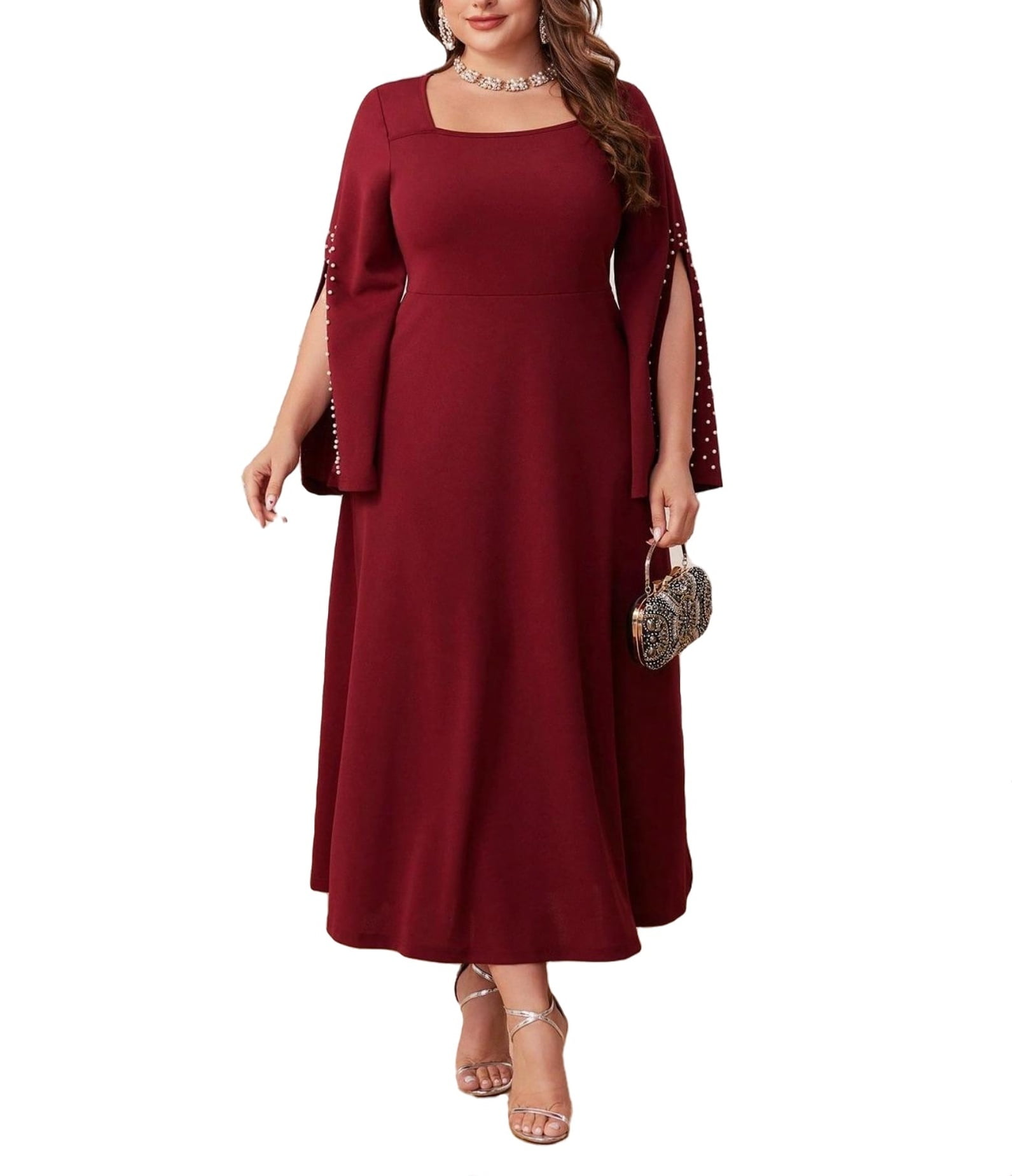 Burgundy plus size gowns new arrivals