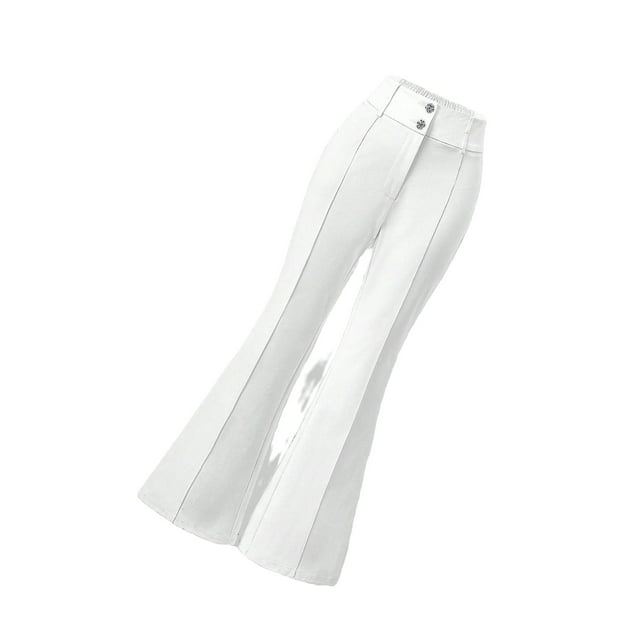 Elegant Plain Flare Leg White Women Pants (Women's) - Walmart.com