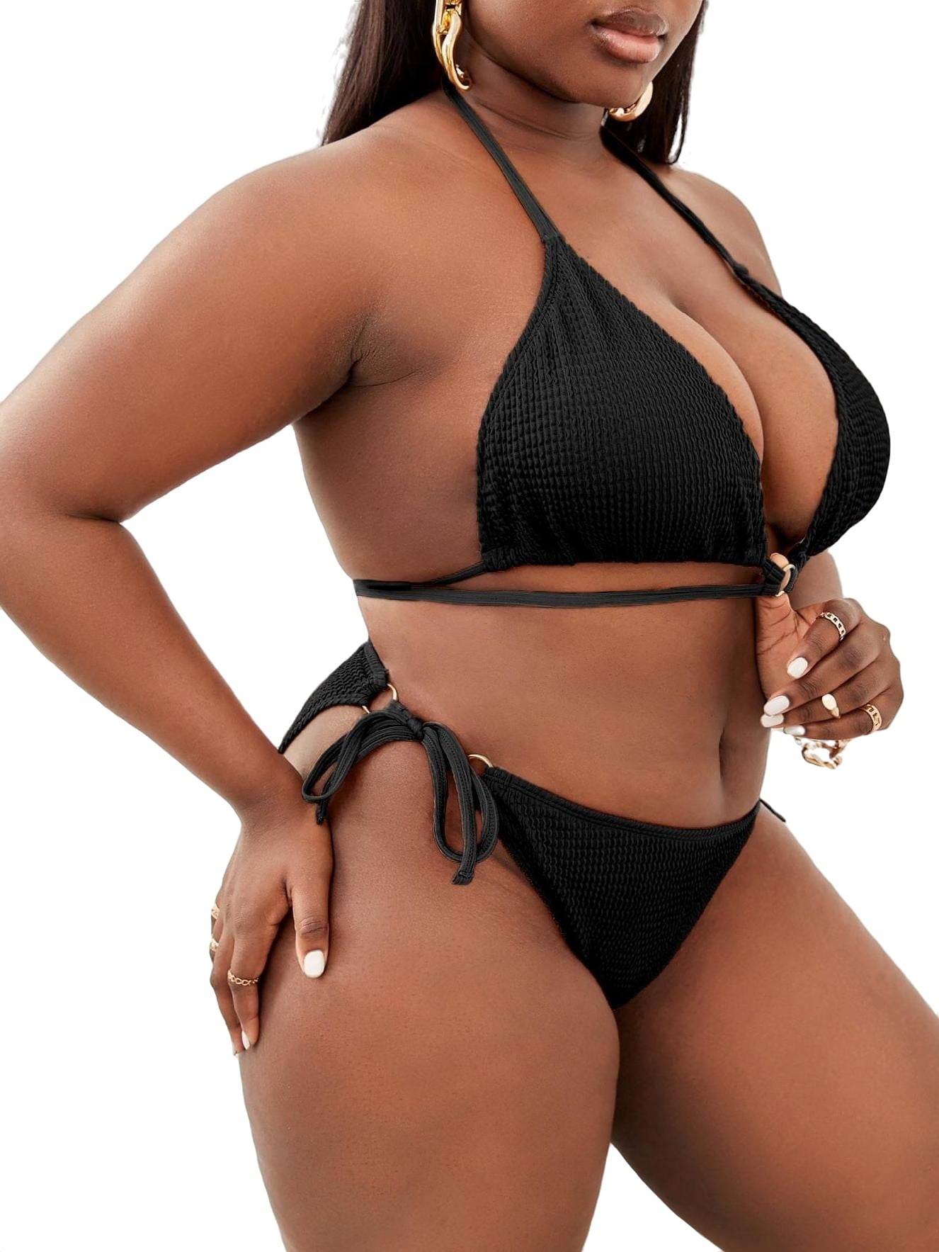womens black bikini set