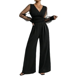 Sexy Elegant Solid Sequins Feathers V Neck Regular Jumpsuits Sexy Elegant Solid Sequins Feathers V Neck Regular Jumpsuits