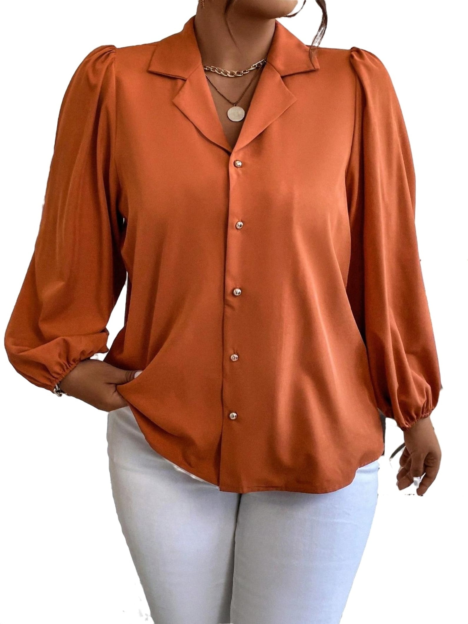 Orange dress blouse online