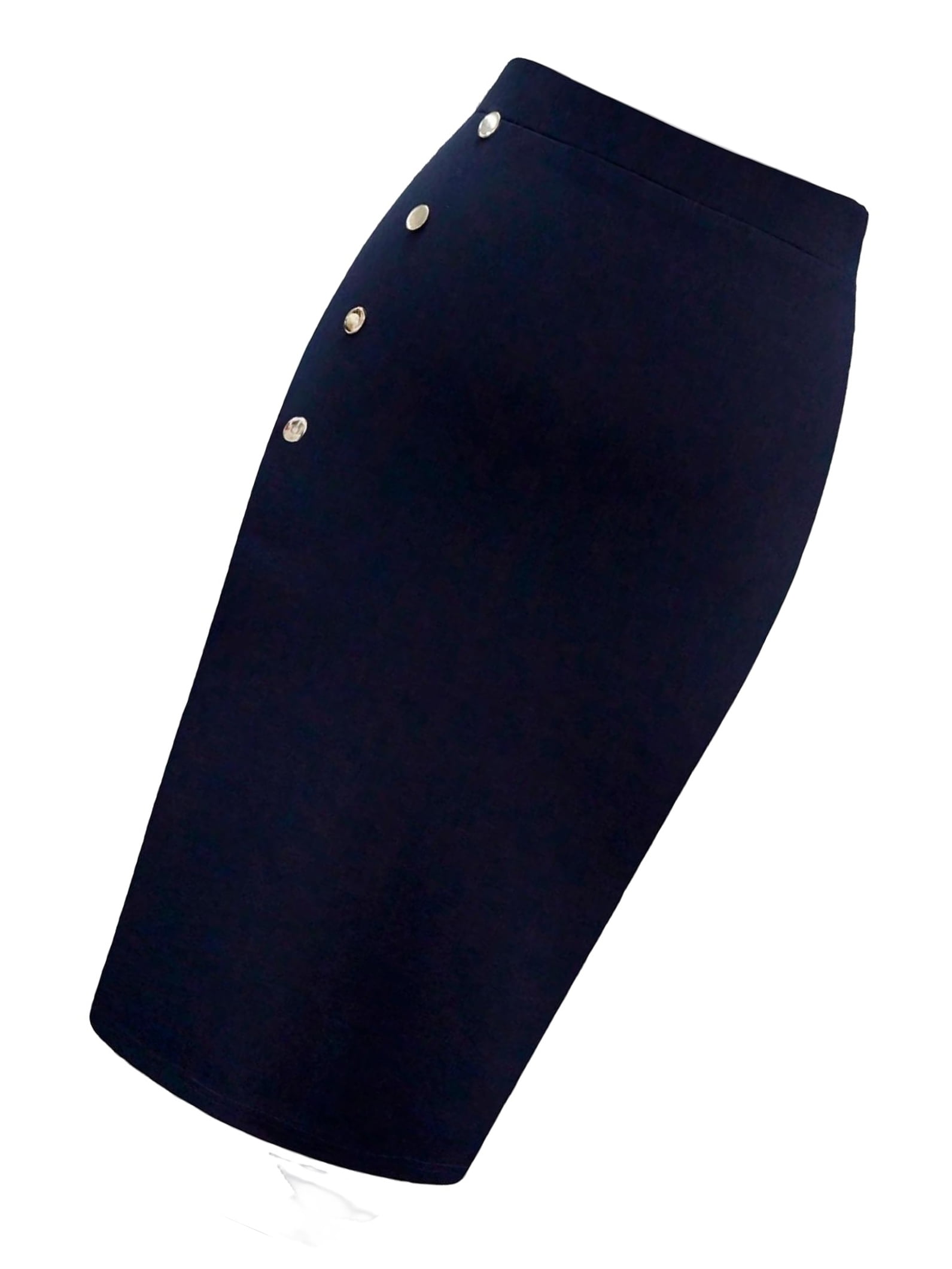 Elegant Plain Pencil Skirt Navy Blue Plus Size Skirts Walmart
