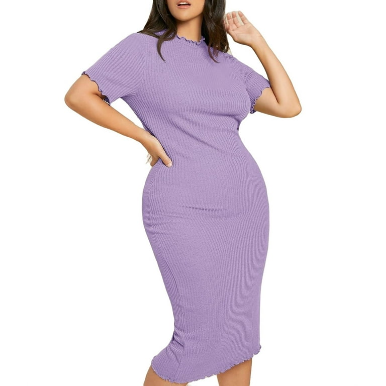 Purple bodycon dress plus size new arrivals