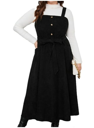 Ladies black pinafore cheap