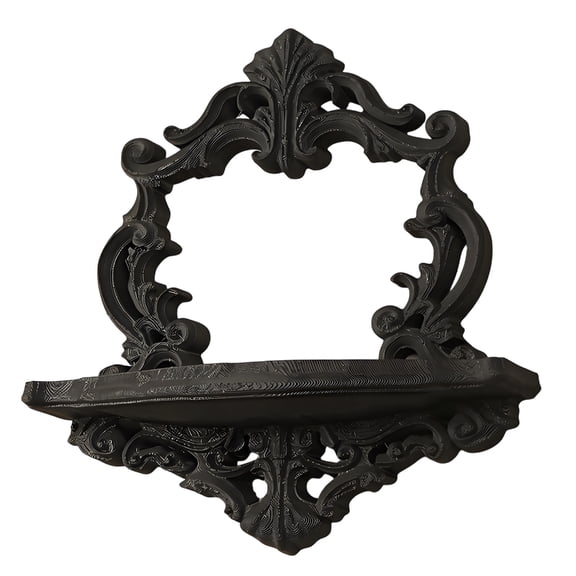 Elegant Plastic Wall Mounted Shelf With Ornate Victorian Pattern Hollow Carving Floating Shelves For Home Decoration