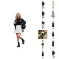 thumbnail image 1 of Elegant Pleated High Witdth Skirt For Autumn And Winter Flowy A Line Short Skirt With Slimming Pleats For Figures, 1 of 4