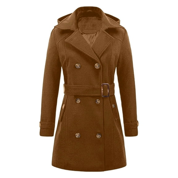 Elegant Plus Size Hooded Trench Coat Featuring Button Front And Waist Belt For Everyday Warmth And Casual Style Women Casual Dress Sweater Long Sleeve Hoodie Womens Long Hooded Sweatshirt