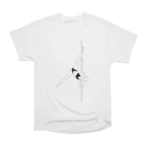 Elegant Pole Dancer in Bow and Arrow Split Grip Shape Pole dance Art One Continuous Line M