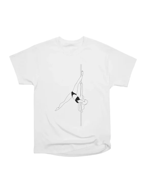 Elegant Pole Dancer in Bow and Arrow Split Grip Shape Pole dance Art One Continuous Line M