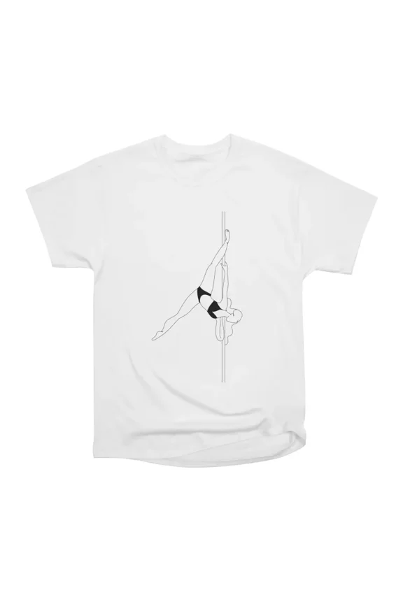Elegant Pole Dancer in Bow and Arrow Split Grip Shape Pole dance Art One Continuous Line M