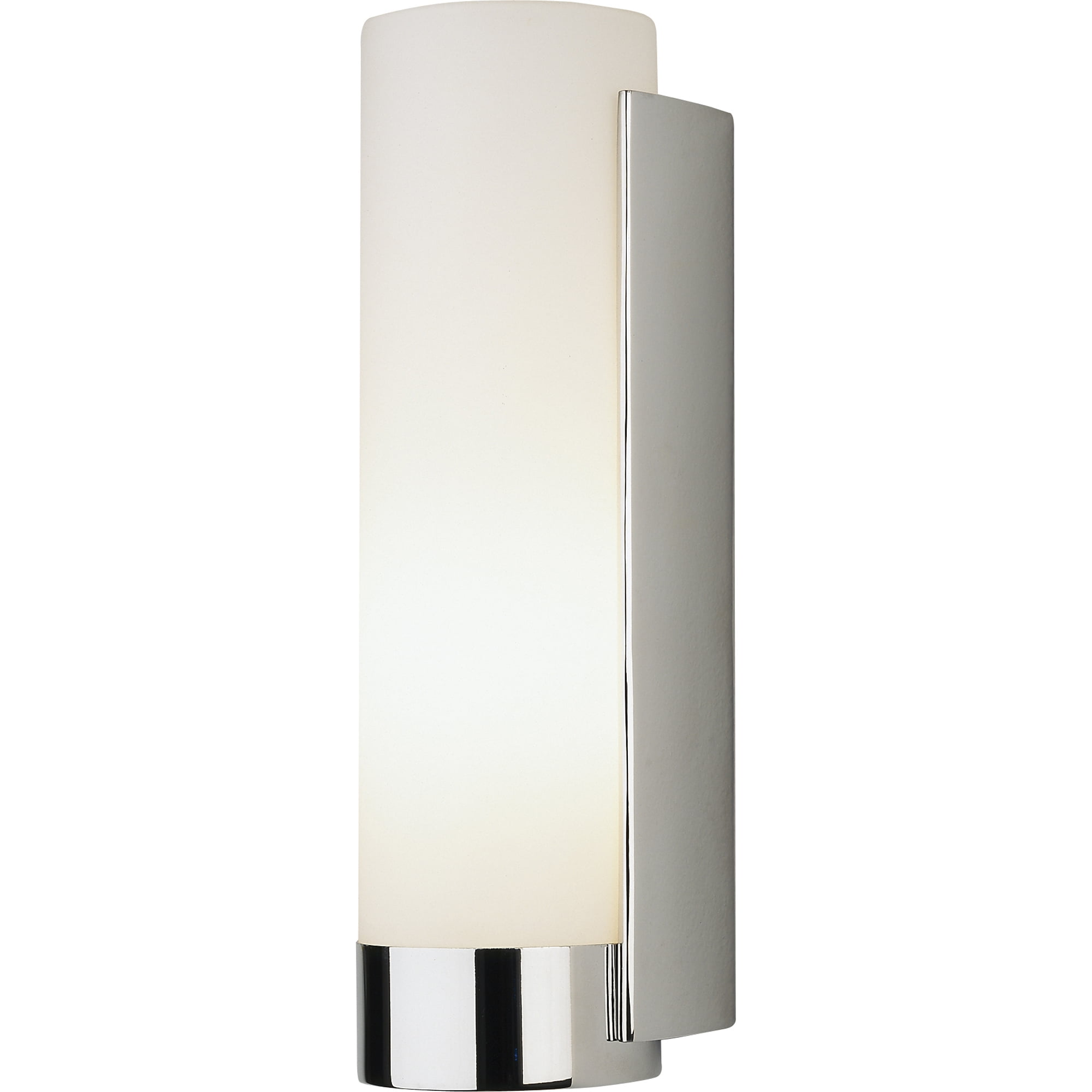 Elegant Polished Chrome Wall Sconce with White Frosted Glass Shade - 12 inch Lighting Fixture for Vanity or Bath - UL Listed, E26 Socket