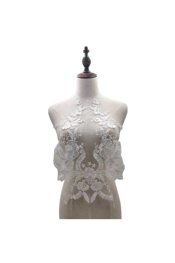 Elegant Polyester Lace Bridal Brooches Embellishment Wedding Dress Decoration for Weddings Parties