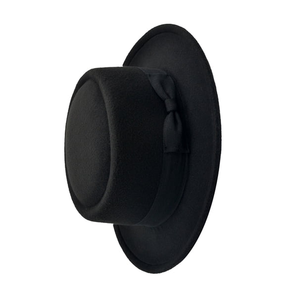 Elegant Pork Pie Hat with Bowknot Ribbon Wide Brimmed Hat Surprise Gift Hat Gift for Father Uncle